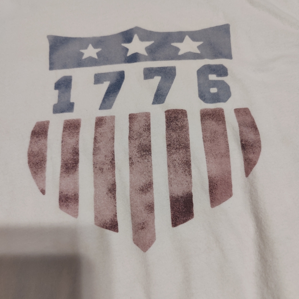 Y2K Abercrombie & Fitch America USA red white blue vintage tee shirt M - Picture 2 of 6